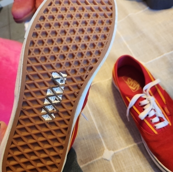 Vans Original Racing Red/Cadmium Yellow Unisex Sneakers M 8/ W 9.5 Chiefs colors - Picture 5 of 12